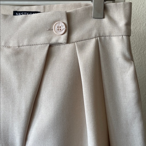 Nasty Gal Beige Tailored Jogger Pants | High Waist | Elastic Hem - Picture 5 of 9